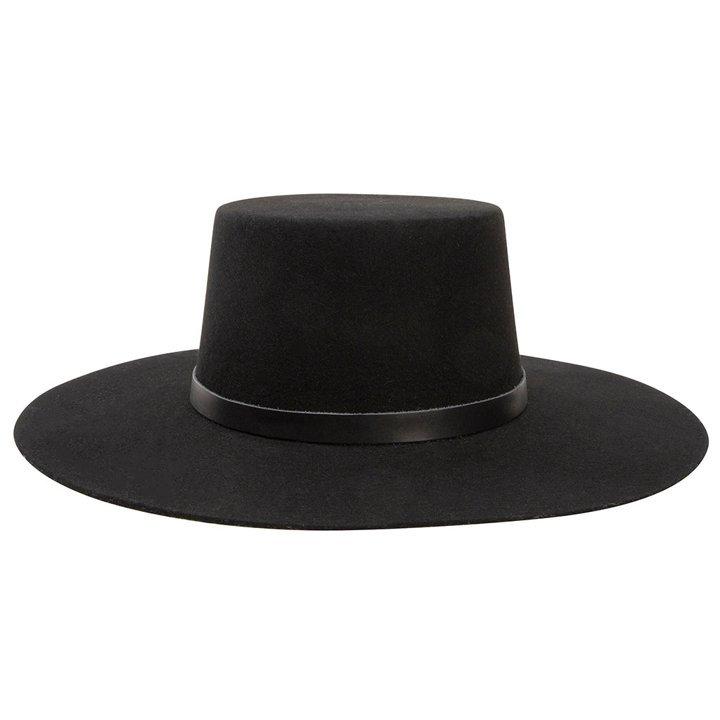 Black Fedora with magnolia details. Estajoy Magnolia - Beige Derby Fedora Straw Hats for Men  main image 2